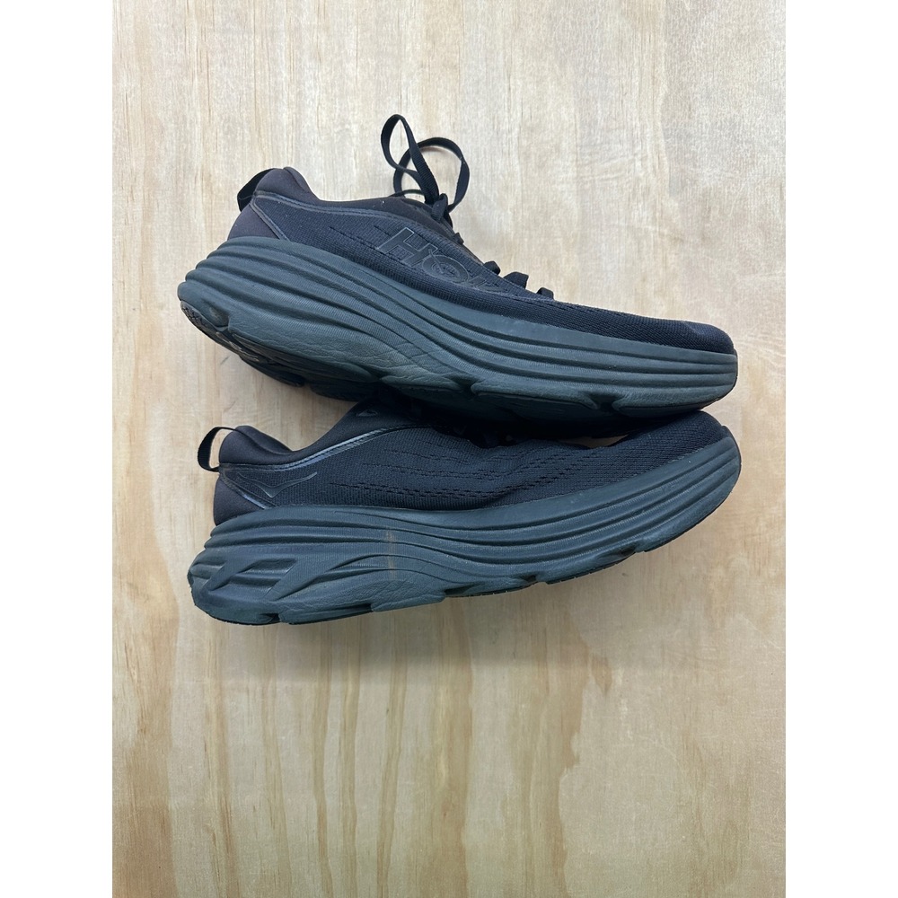 Hoka Bondi 8 Triple Black Running Shoes Womens 9.5 Wide D Sneakers - Picture 4 of 6